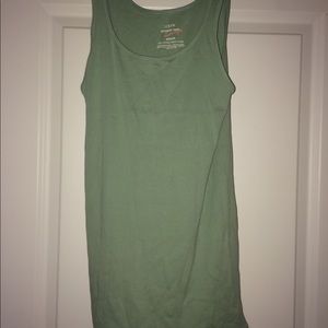 green tank top